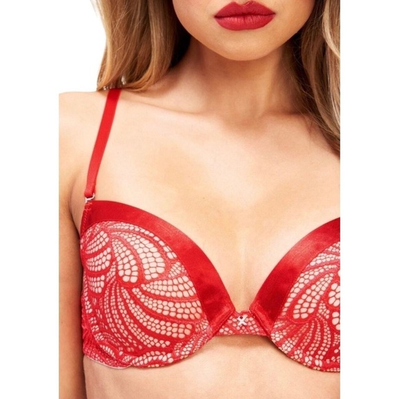 NWT Frederick’s of Hollywood Red Extreme Tuxedo Push-Up Bra Size 32D 36D 38B 38C - Picture 3 of 15